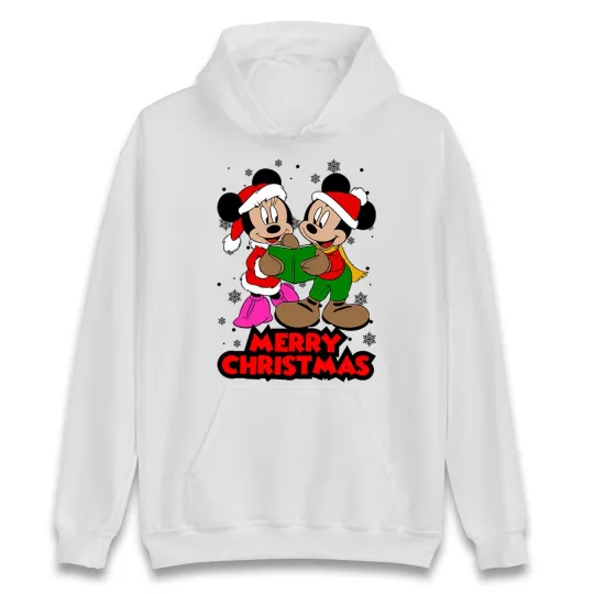 Discover Mickey Minnie Mouse Christmas Hoodie Disney Xmas Festive Holiday Gift Hooded Top