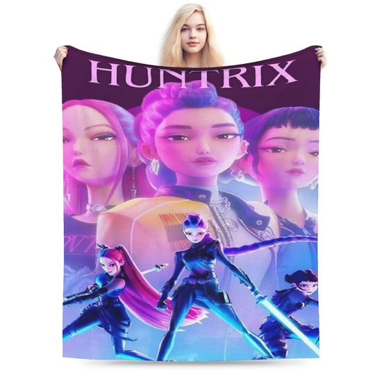 Discover Huntrix Girls Kpop Demon Hunters Fleece Blanket