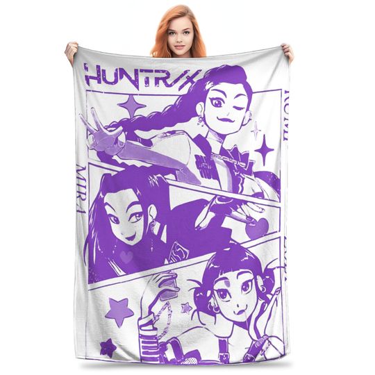 Discover Kpop Demon Hunters HUNTRIX Girl Zoey Rumi Mira  Fleece Blanket