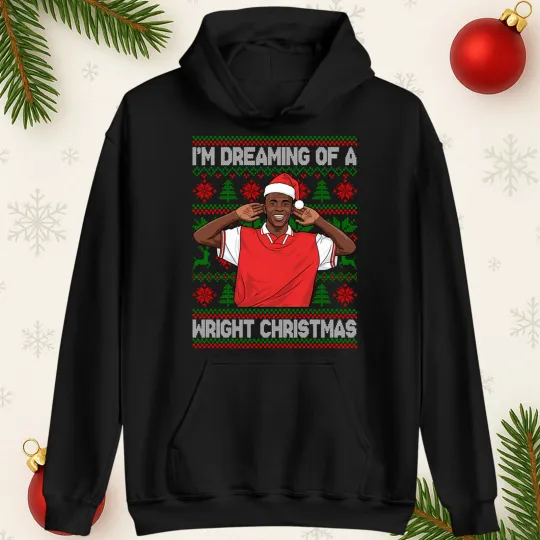 Discover Ian Wright Christmas Hoodie Funny Football Xmas Top Retro Holiday Hooded Top