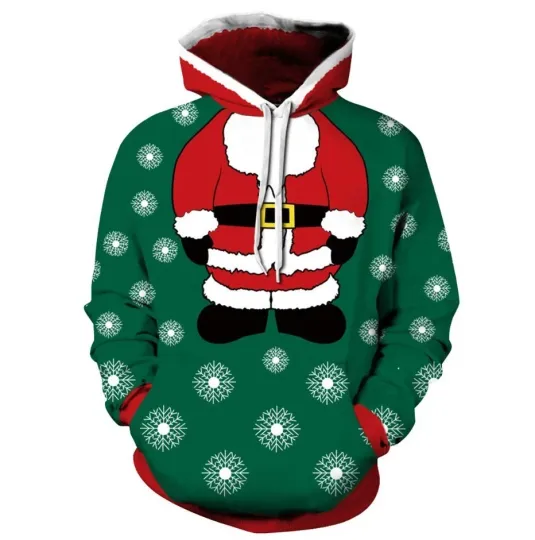 Men’s Ugly Christmas Sweater Novelty 3D Graphic Sweatshirts Hoodie