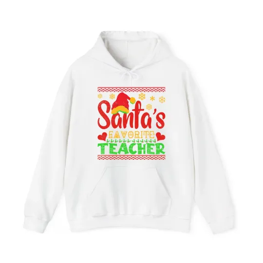 Discover Santa favorite Teacher christmas Hoodie, Celebrating teacher day, Xmas hood Top