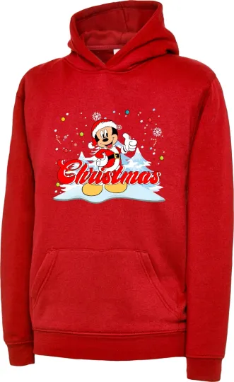 Discover Disney Cartoon Character Christmas Unisex Hoodie, Xmas Adults And Kids Hoodie