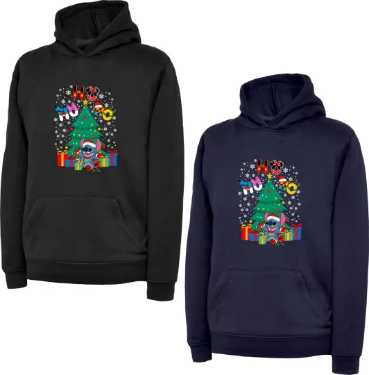 Ho Ho Ho Merry Christmas Lilo & Stitch Hoodie Santa Christmas Presents Xmas Top