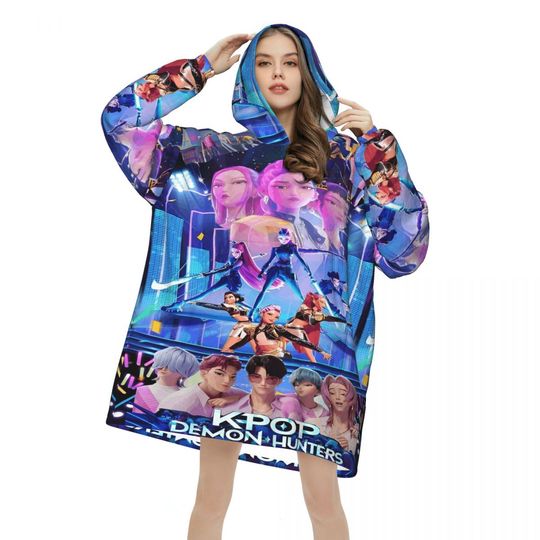 Kpop Demon Hunters Huntrix Blanket Hoodie