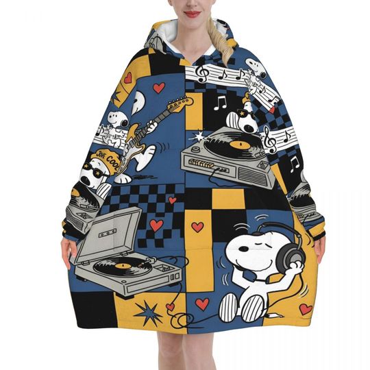 Snoopys Cute Dogs Woodstock Blanket Hoodie