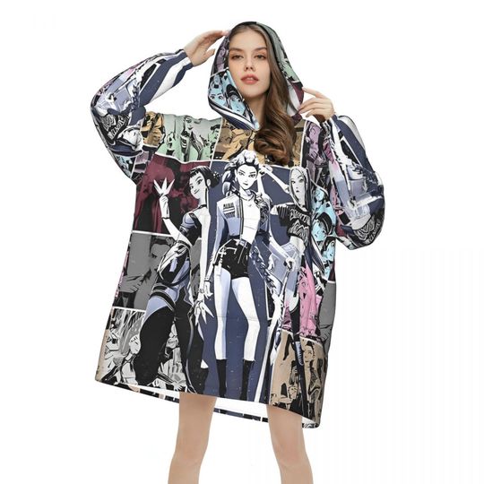 Huntrix Girl Kpop Demo Demon Hunters Blanket Hoodie
