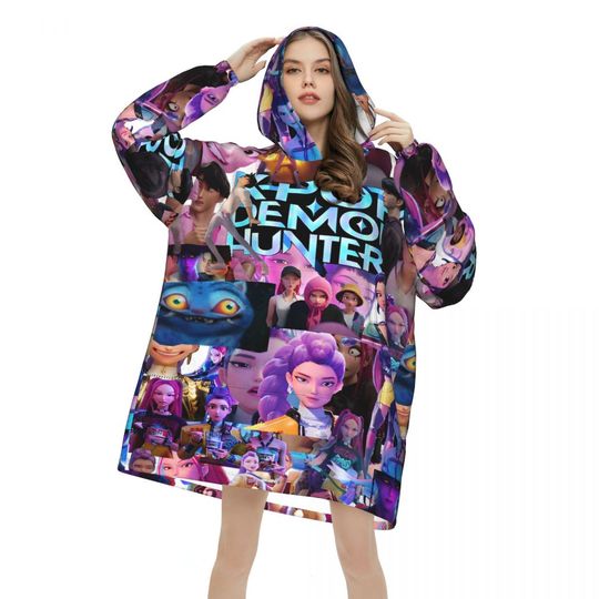 KPop Demon Hunters Huntrix Oversized Blanket Hoodie