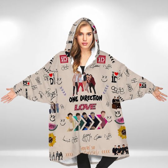 Vintage One Direction Fleece Blanket Hoodie, One Direction Hoodie