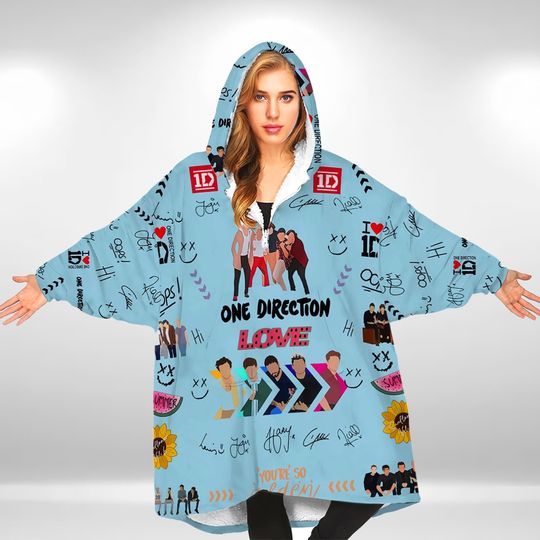 Vintage One Direction Fleece Blanket Hoodie, One Direction Hoodie
