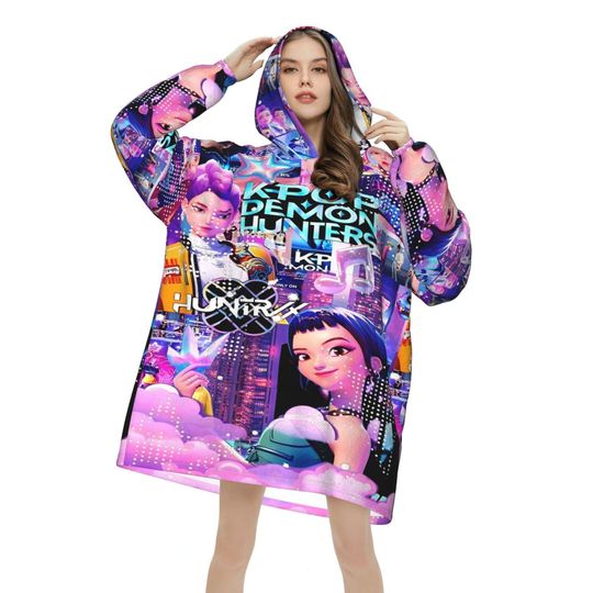 Kpop Demon Hunters Huntrix Blanket Hoodie