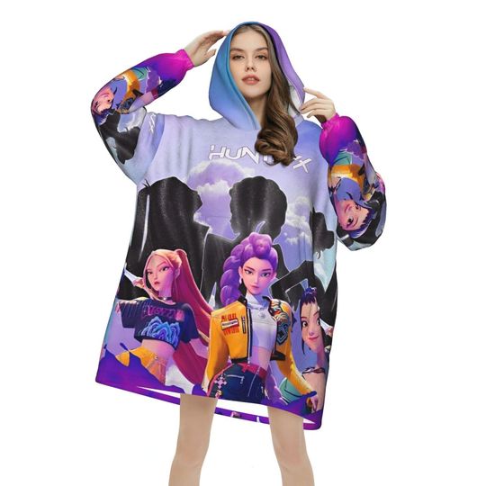 KPop Demon Hunters Huntrix Blanket Hoodie