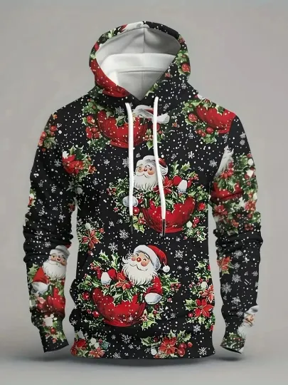 Discover 3D Christmas Hoodie – Unisex Holiday Pullover, Santa Print Warm Cozy Winter
