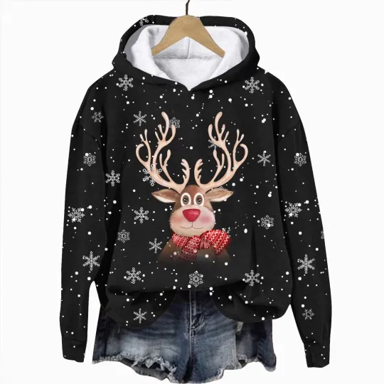 Discover Women's Long Sleeve Christmas Sweatshirt Tunic Funny 3D Print Xmas Top