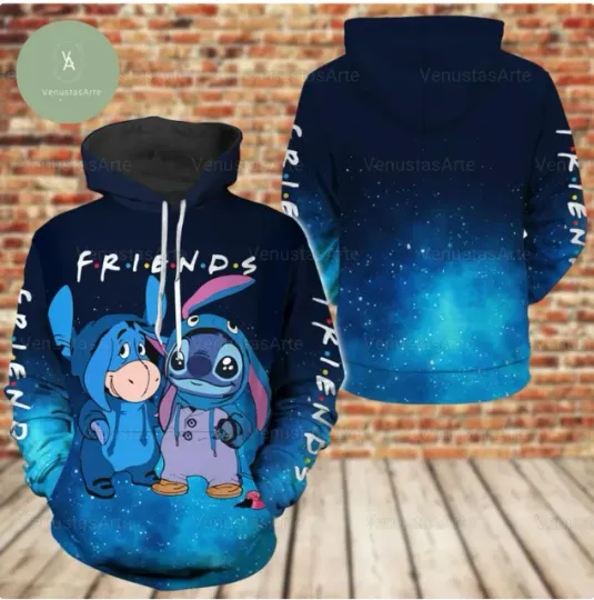 Discover Halloween Stitch And Eeyore 3D HOODIE HALLOWEEN GIFT CHRISTMAS GIFT BEST PRICE