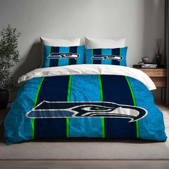 Handmade DIY Seattle Seahawks Bedding Set, Quilt Cover, and Birthday Gift