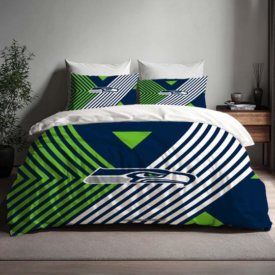 Handmade Seattle Seahawks Duvet Cover Bedding Set, Birthday, and Holiday Design