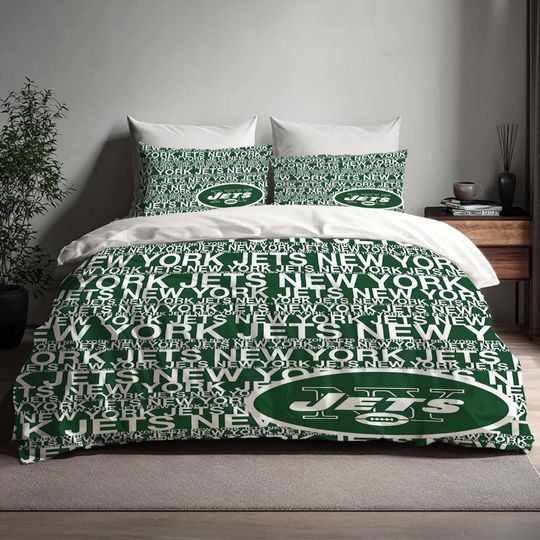 Discover DIY Handmade New York Jets Duvet Cover Three Bedding Set Custom Name Birthday Bedding Quilt Cover Christmas Gift Back to School.