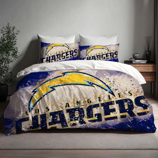 Discover Halloween Gift Los Angeles Chargers Duvet Cover Three Bedding Set Custom Name Birthday Bedding Quilt Cover Christmas Gift Back to School.