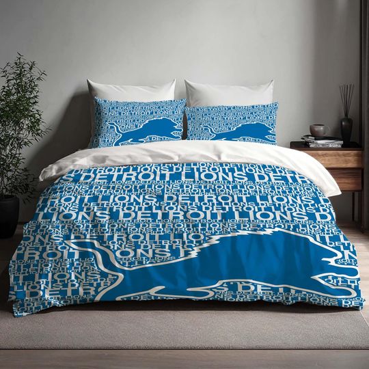 Handmade Detroit Lions Bedding Set, Quilt Cover, and Seasonal Designs