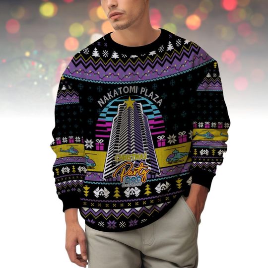 Discover Nakatomi Plaza Ugly Christmas Sweater, 1988 Christmas Party Xmas Sweater, Funny Movie Ugly Sweater, Christmas Gift for Men Women