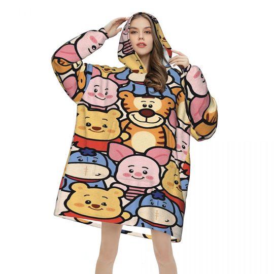 Discover Winnie The Pooh Wearable Blanket Hoodie Gifts for Women Men