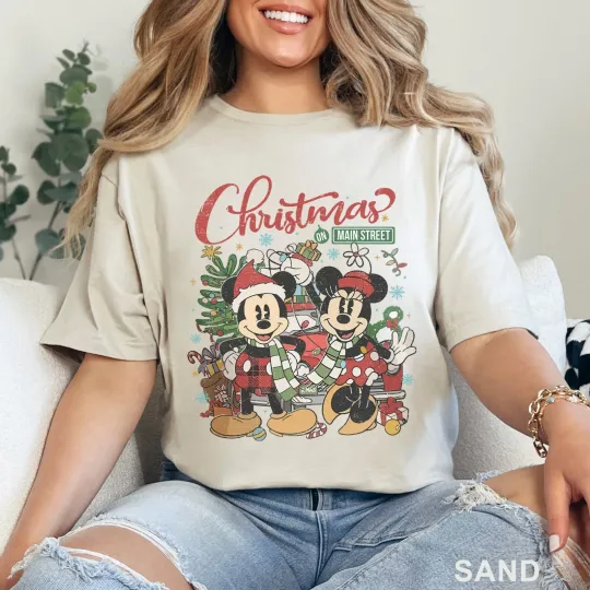 Discover Mickey And Minnie Christmas On Main Street Shirt, Disney Shirt, 202330
