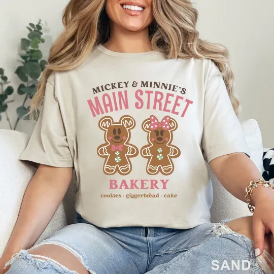 Discover Mickey and Minnie Main Street Bakery Shirt, Disney Christmas Gingerbread, 203726
