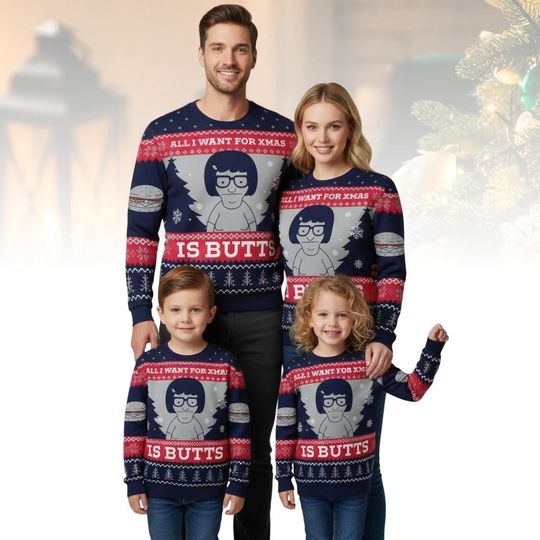 Discover Bob's Burgers Ugly Christmas Sweater, Tina Belcher Sweater, Xmas Holiday Gift For Men Women, Funny Christmas Gift