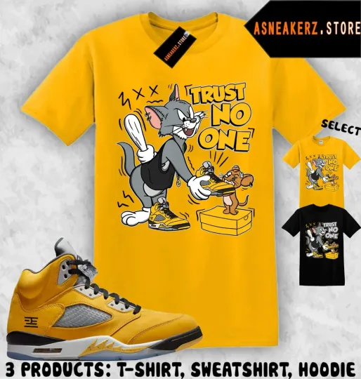 Shirt Match AJ 5 Tokyo T23 2025 Sneaker Matching Tee Trust No One Cat and Mouse