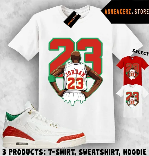 Discover AJ 3 OG El Vuelo Sneaker Matching T-Shirt with MJ Back Design