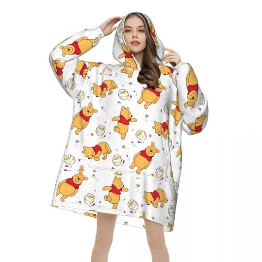 Oversized Winnie The Pooh Wearable Blanket Gifts for Women Men