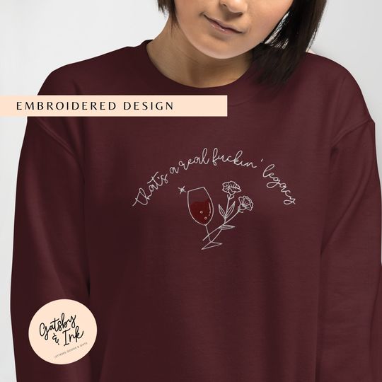 Maroon Sweatshirt, Taylorr Swifts Embroidered, Midnights Merch, Gift for Her