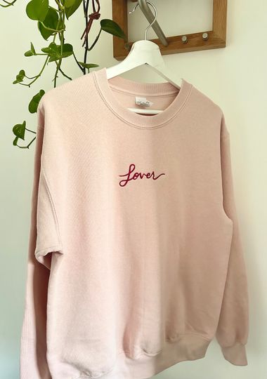 Discover Custom Embroidered 'Lover' Sweatshirt - Music Fan Gift