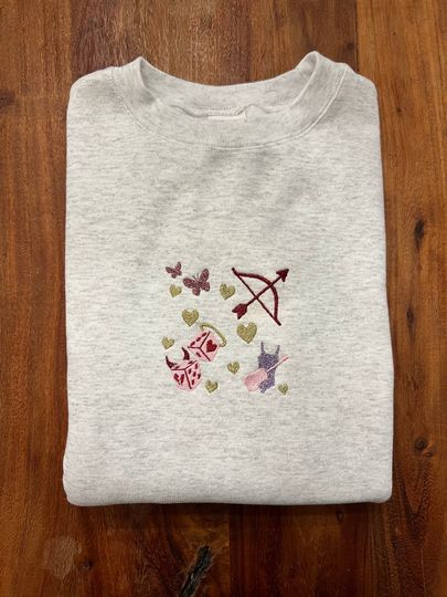 Discover Lover Era Minimalistic embroidered Crewneck sweatshirt Taylorr Swifts Fanmade Merch