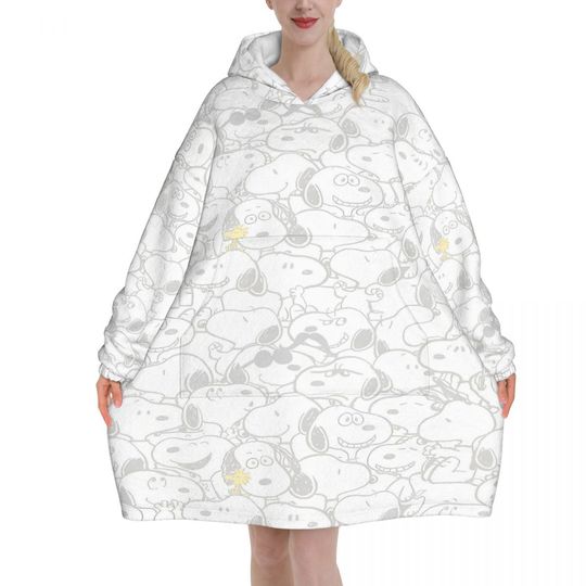 Oversized Snoopys Cute Dogs Woodstock Blanket Hoodie Gifts for Women Men