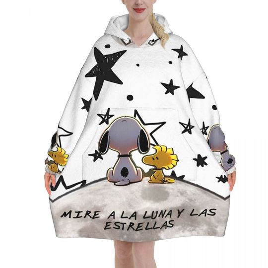 Discover Snoopys Cute Dogs Oversized Blanket Hoodie Sweatshirt Long Fleece Hooded Wearable Blanket with Large Pocket for Women Men