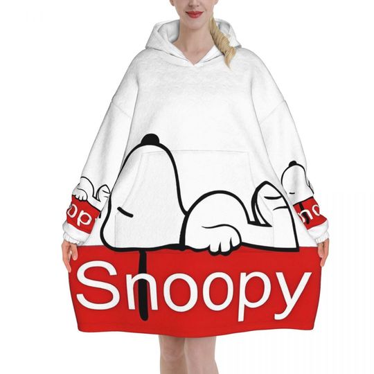 Oversized Snoopys Cute Dogs Woodstock Blanket Hoodie Gifts for Women Men