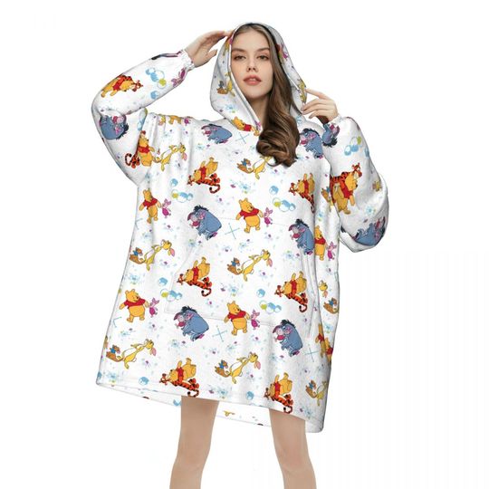 Winnie The Pooh Hanging With Friends Blanket Hoodie