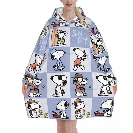 Snoopys Cute Dogs Woodstock Blanket Hoodie