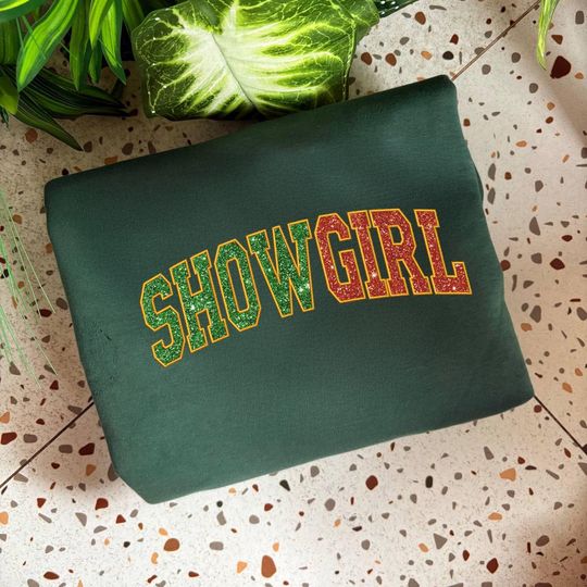 Sequin Embroidered Showgirl Sweatshirt, Life of a Sweatshirt, Orange Show Girl Shirt, Shirt for Concert, Showgirl Era Shirt, Merch ESD915