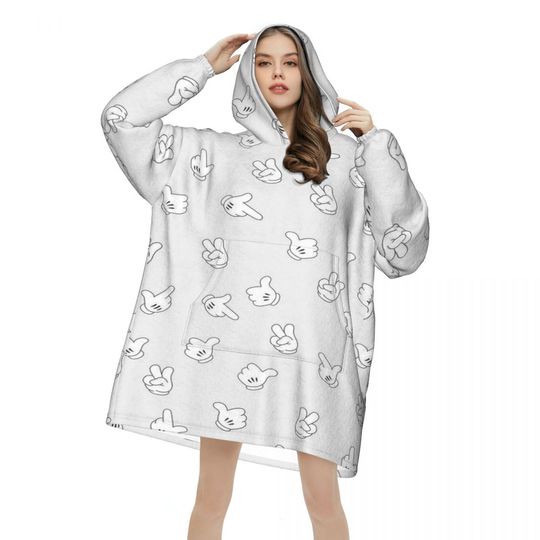 Discover Oversized Mickey Minnie Mouse Wearable Blanket Gifts for Women Men Ultrasoft Plush Warm Sweatshirt Blankets With Pocket