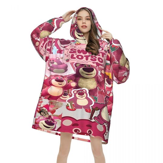 Lotso Strawberry Bear Oversized Blanket Hoodie