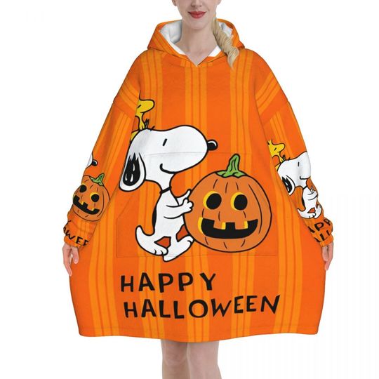 Discover Snoopys  Wearable Blanket Hoodie for Women Men Warm Cozy Large Blanket Sweatshirt Thick Fleece Hooded Blanket with Pocket
