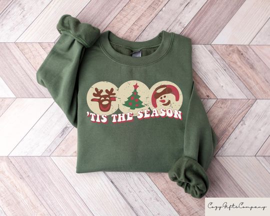 Discover Retro Comfort Tis The Season Christmas Shirt, Christmas Sugar Cookies Sweatshirt, Christmas Cookies Matching Shirts, Christmas Gifts