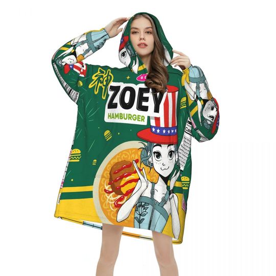 Kpop Demon Hunters Ramen Zoey Blanket Hoodie