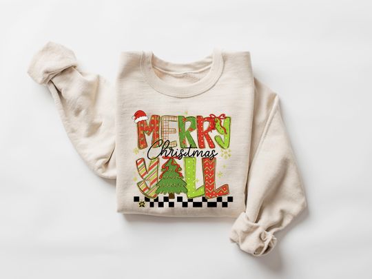 Discover Merry Christmas Y'all Sweatshirt, Merry Christmas Ya'll Shirt, Family Christmas Sweatshirt