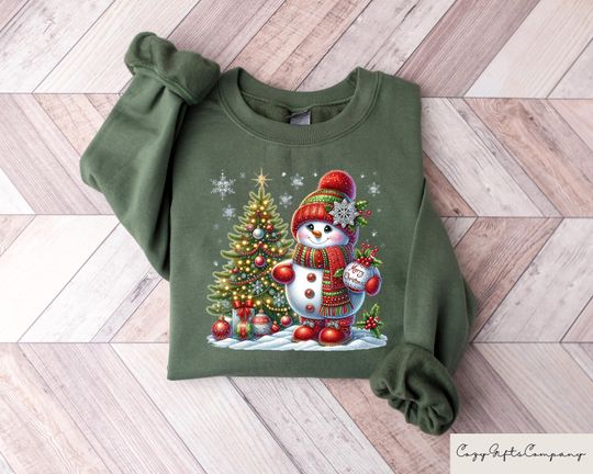 Discover Christmas Snowman Sweatshirt, Cute Snowman Sweater, Christmas Sweatshirt
