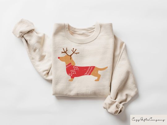 Discover Dachshund Christmas Sweatshirt, Christmas Dog Shirt, Dachshund Sweatshirt