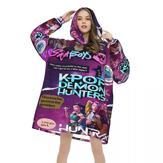 Kpop Demon Hunters Oversized Blanket Hoodie